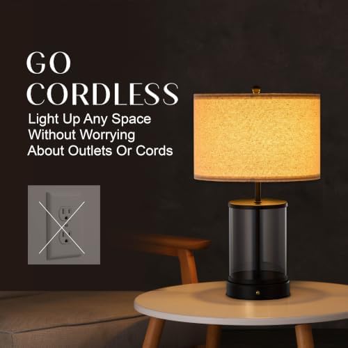O’Bright Luma - Battery Powered Table Lamp (Black, 19.5-inch) - Image 2