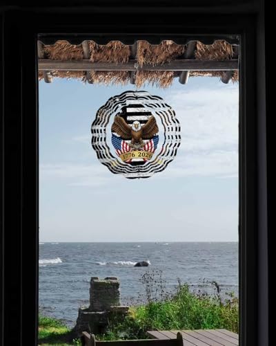 America 250th Anniversary Wind Spinner for Garden Yard 12In, Independence Day Bald Eagle 3D Stainless Steel Kinetic Hanging Wind Spinners Rustproof Outdoor Decor for Lawn Patio Home - Image 7