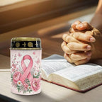 Poceacles Cemetery Candle Grave Lights Outdoor Waterproof Decoration Pathway Lights Garden Solar Candle for Garden Lawn Decor, Pink Ribbon Floral Butterfly, Set of 2 - Image 5