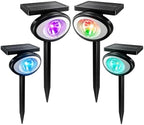 Solar Spot Lights Outdoor IP68 Waterproof, RGB Solar Tree Spotlight 10 Modes, Bright Uplights for Garden Yard Pathway, Landscape Lighting Halloween and Christmas Decorations 4Pack by Unknown