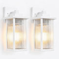 2-Pack 15" White Outdoor Wall Light, All-Metal Porch Light by hameso