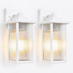 2-Pack 15" White Outdoor Wall Light, All-Metal Porch Light by hameso