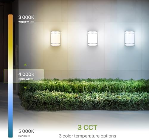 ASD LED Outdoor Sconce Lights Motion Sensor 3000K 4000K 5000K Nickel 4 Pack - Image 7