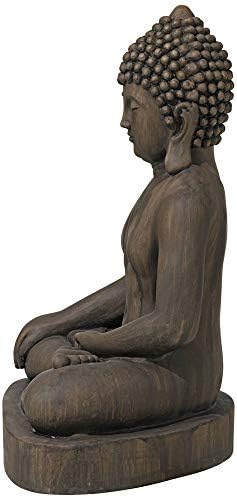 John Timberland Sitting Buddha 29 1/2" High Dark Sandstone Outdoor Statue - Image 5