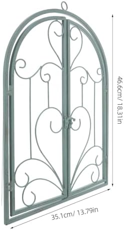FONDOTIN Faux Window Frame Wall Decor 18.34X13.81In Iron Art Rustic Frame for Garden Patio and Indoor Entryway Farmhouse Wall Art Vintage Decorative Window Pane - Image 7