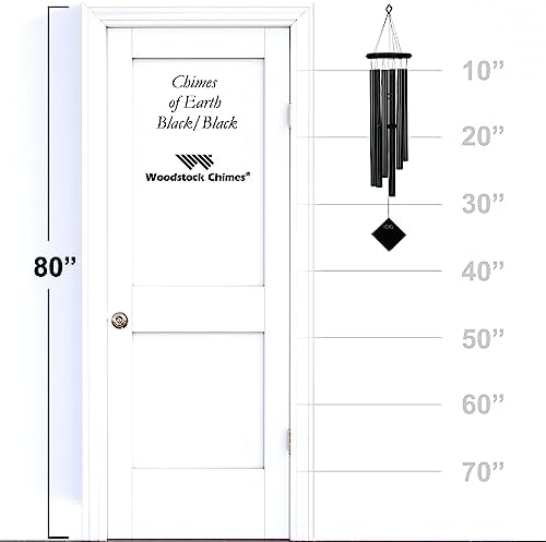 Woodstock Chimes Pluto Wind Chime for Outside 37" Black Wood Medium Tone Sound for Outdoor Garden, Patio, Porch Decor Gifts, Encore Collection, DCKK37 - Image 3