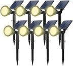 Solar Spot Lights Outdoor, 8 Pack Outdoor Solar Lights for Yard, 4 Lighting Mode Solar Landscape Spotlights with Auto On/Off, 2-in-1 Waterproof Wall Lights for Garden, Walkway (Warm White) by FratinkSolarLights