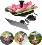 Solar Fountain Floating Lotus Shape Outdoor Garden Fountain Water Feature Landscape Decor for Pool and Pond with Red Flower Design 7v 1.2w Solar Pump - Image 5