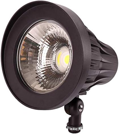 GKOLED 20W Bullet Outdoor Spotlight, 44° Beam Angle Light, 2400 Lumens Aluminum Waterproof Flag Pole Lights, 4000K Cool White, 120-277V AC, UL Listed and DLC Qualified by GKOLED