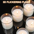 Rechargeable Glass LED Flameless Candle Battery Operated Remote Timer Clear - Image 2