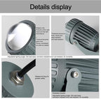 10W Landscape Lamp - Rotation Spot Lights, AC85-265V Long Range LED Beam Light, IP65 Waterproof Narrow Beam Spotlight, Outdoor Architectural Decorative Lighting(White,24V) - Image 3
