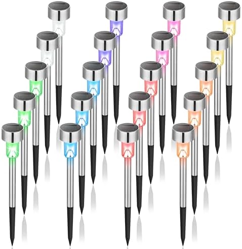 GIGALUMI Outdoor Waterproof Multicolor Solar Garden Lights, 20 Pack by GIGALUMI