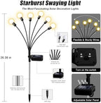 NBQQ Solar Lights Outdoor 10 Pack of 60 LEDs Swaying Firefly Garden Decor - Image 4