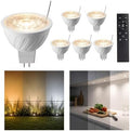Gardenreet MR16 LED Light Bulb, 5W Tunable White 2700K-6500K with Remote, 450 Lumens Dimmable, GU5.3 Bi-Pin 12V Low Voltage Bulbs for Enclosed Outdoor Landscape Spotlights, 45° Beam Angel, 6 Pack by Gardenreet