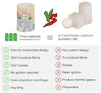 Easter Bunny Tulip Flamless Candles Flickering LED Battery Operated Elictric Pillar Candles with Color Changing Timer Remote Control for Indoor Outdoor Easter Day Party Home Decorations - Image 3