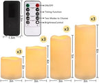 Enpornk Flameless Battery Operated Outdoor Waterproof Set of 12(D: 3" x H: 3" 4" 5" 6") Pillar LED Candles with 10-Key Remote and Cycling 24 Hours Timer - Image 2