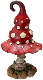 Pacific Giftware Red Mushroom Garden Statue with Curved Cap and Raised White Dots Resin Decor for Fairy Pathways or Enchanted Forest-Themed Displays 9.45" Tall - Image 5