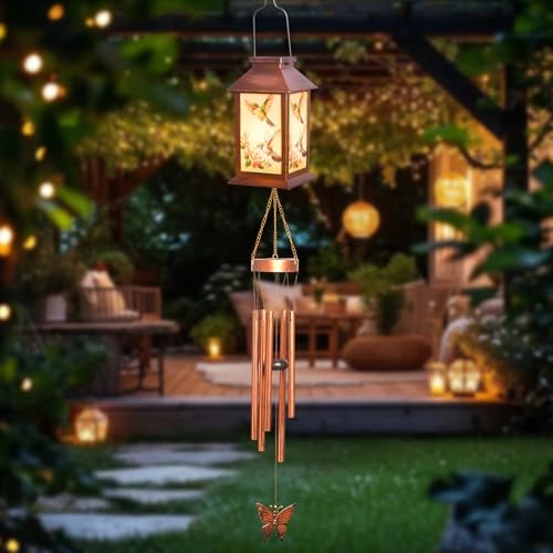 Hummingbird Lantern Wind Chimes, Solar Hummingbird Wind Chime, Gifts for Mom, Women, Grandma, Garden Courtyard Lawn Decor, Gift for Christmas and New Year, Mobiles Decorative Gifts - Image 2