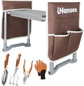 Garden Kneeler & Seat with 4-Piece Gardening Tool Set, Brown by iHansee