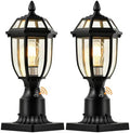 Dusk to Dawn Outdoor Post Lights Hard Wired, Waterproof Aluminum Pole Light Fixture with Pier Mount Base, Exterior Lamp Posts Outdoor Lighting for Yard Patio Pathway, 2 Pack by DARIISI