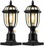 Dusk to Dawn Outdoor Post Lights Hard Wired, Waterproof Aluminum Pole Light Fixture with Pier Mount Base, Exterior Lamp Posts Outdoor Lighting for Yard Patio Pathway, 2 Pack by DARIISI