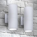 ASD 2 Light Cylinder Outdoor Sconce Lights, White 120W E26 ETL 2 Pack by ASDLightingCorporation