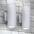 ASD 2 Light Cylinder Outdoor Sconce Lights, White 120W E26 ETL 2 Pack by ASDLightingCorporation