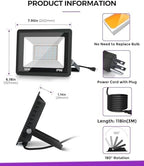 L LOHAS LED Auto On/Off Purple Halloween Flood Light Outdoor 50W Plug in - Image 7