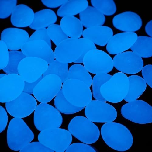 balacoo 400pcs Glow Pebbles Stones for Fish Tank Bonsai Garden Resin Smooth - Image 3
