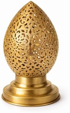Set of 2 Moroccan Brass Wall Lamp Sconce Home Decor, Handmade Lighting Copper Metal Lights Turkish Lamp, Ramadan Candle Lantern, Candle Holder, Indoor Outdoor, Patio, Porch, Shelf, Garden (Egg) by Handmade