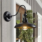 Outdoor Wall Lights, Matte Black Farmhouse Gooseneck Barn Light 9.8 inch Angle-Adjustable Waterproof Exterior Wall Light Fixtures Modern Wall Mount Porch Lights for House Garage Doorway - Image 2