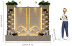Luxury Elegant Cement Water Wall Tiered Fountain with Lights – 8.2ft Outdoor/Indoor Modern Landscape Feature,Europe Mountain Design, Housewarming,Shop Opening Gift (Left)(Left+Right) - Image 2