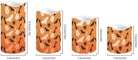 Flameless Candles Battery Operated Candles with Remote Control and Timers Color Changing Halloween Party Decor Accessories Flickering LED Pillar Candles Set of 4 Halloween Bat - Image 2