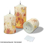 Cozeyat Flickering Flameless Electric Candles with Timer 3 Pack, Fall Maple Leaf Print LED Candles Battery Operated, Unscented Wax Pillar Tealights for Thanksgiving Day Indoor Decor - Image 3