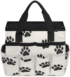 Dog Paws Garden Tool Bag Organizer Heavy Duty Cute Footprints Gardening Tote Bag with 10 Pockets for Women Men Gardening Gifts - Image 2