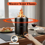 Portable Flame Adjustment Tabletop Fire Pit, VivaGarden Smokeless Table Top Fire Pit, Wood Burning & Pellets Outdoor Camping Stove with Carry Bag, Forks and Mat (9.7x7.1 Inch, Black) - Image 3