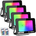 RIGIDON 4 Pack 30W RGB LED Flood Light Outdoor, 16 Colour Changing Light by RIGIDON