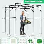 DoCred 79" H x 79" L Garden Arch Trellis, Metal Trellis for Climbing Plants - Image 2