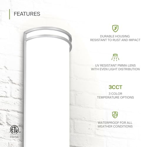 ASD LED Outdoor Sconce Lights, Nickel 3000K 4000K 5000K ETL - Image 3