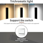 2 Pack Modern Outdoor Wall Light, 71inch Black Exterior Wall Mount Light Fixtures, 3 Color 3000K/4500K/6000K, IP65 Waterproof, Porch Wall Sconce, Long Linear Outside Lighting for Patio Garage Garden - Image 3