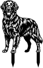 Dog Metal Garden Stake - Weatherproof Dog Silhouette Yard Art, Decorative Outdoor Sign for Lawn & Patio, Heartfelt Gift for Flat Coated Retriever Lovers(Stand,14") by VORISCAPE
