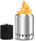 Tabletop Fire Pit, VivaGarden Smokeless Firepit Outdoor & Patio, Safe Burning Portable Mini Table Top Firepit with Carry Bag (Silver, 9.7H x 7.1D) by VivaGarden