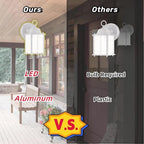 WISBEAM White Outdoor LED Wall Lantern, 2 Packs Outdoor Porch Light Fixture, Aluminum Housing Plus Glass, Wet Location Rated, ETL Qualified, 3000K - Image 2