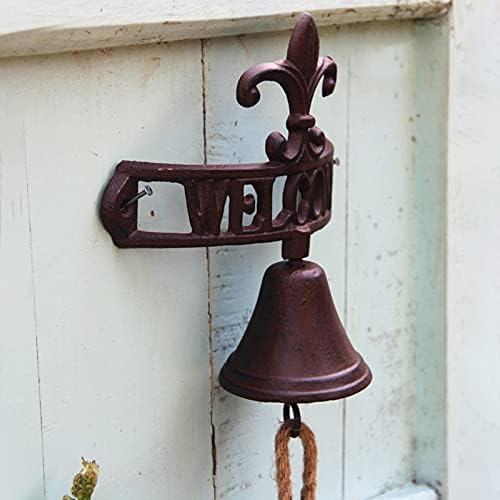 Japanese Style Cast Iron Doorbell, Wall Hanging Dinner Bell Welcome Door Bells for Indoor Outdoor Garden Fence Porch, Wall Decor Bell 21 × 23cm by Unknown