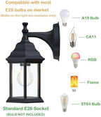 LIT-PaTH Outdoor Wall Light Fixture, Antirust Aluminum Glass, Black 2 Pack - Image 4