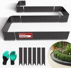 20ft. 6-Pack Galvanized Steel Landscape Edging - 40" L x 6" H Lawn Edging with 6 Stakes, Hammer-in Metal Garden Border for Landscaping, Lawn & Yard (Black) by STIRLINGEARINC