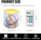 Floral Bunny Eggs Flameless Candles with Remote and Timer Battery Operated Flameless LED Pillar Candles for Easter Day Party, Banquet, Home Decorations Battery Tealights - Image 3