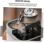 Zerodeko Ceramic Waterfall Ornament Solar Fountain Outdoor Desktop Decor Landscape Ornament Table Decor - Image 3