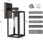 GRUENLICH Outdoor Porch Light, Rustproof Wall Sconce, Tempered Glass - Image 5
