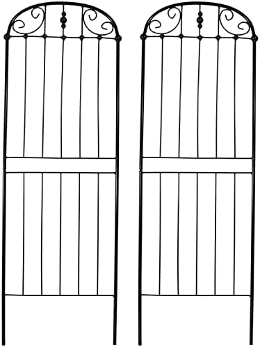 Sunnydaze 32" Black Metal Garden Trellis for Climbing Plants, 2-Pack by SunnydazeDecor